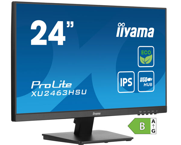 ProLite XU2463HSU-B1 - 24" (60.5 cm) Monitor mit IPS-Panel-Technologie, Full HD Auflösung und Energieklasse B